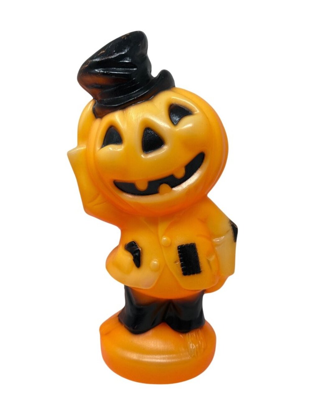 Vintage 1969 Empire Blow Mold Pumpkin Scarecrow Decor Halloween 14"